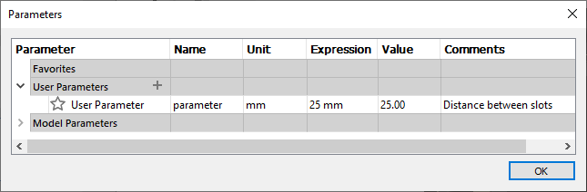 Fusion parameters dialog screenshot